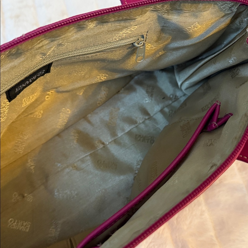 Pink Leather Shoulder Bag with Buckles - Picture 6 of 14